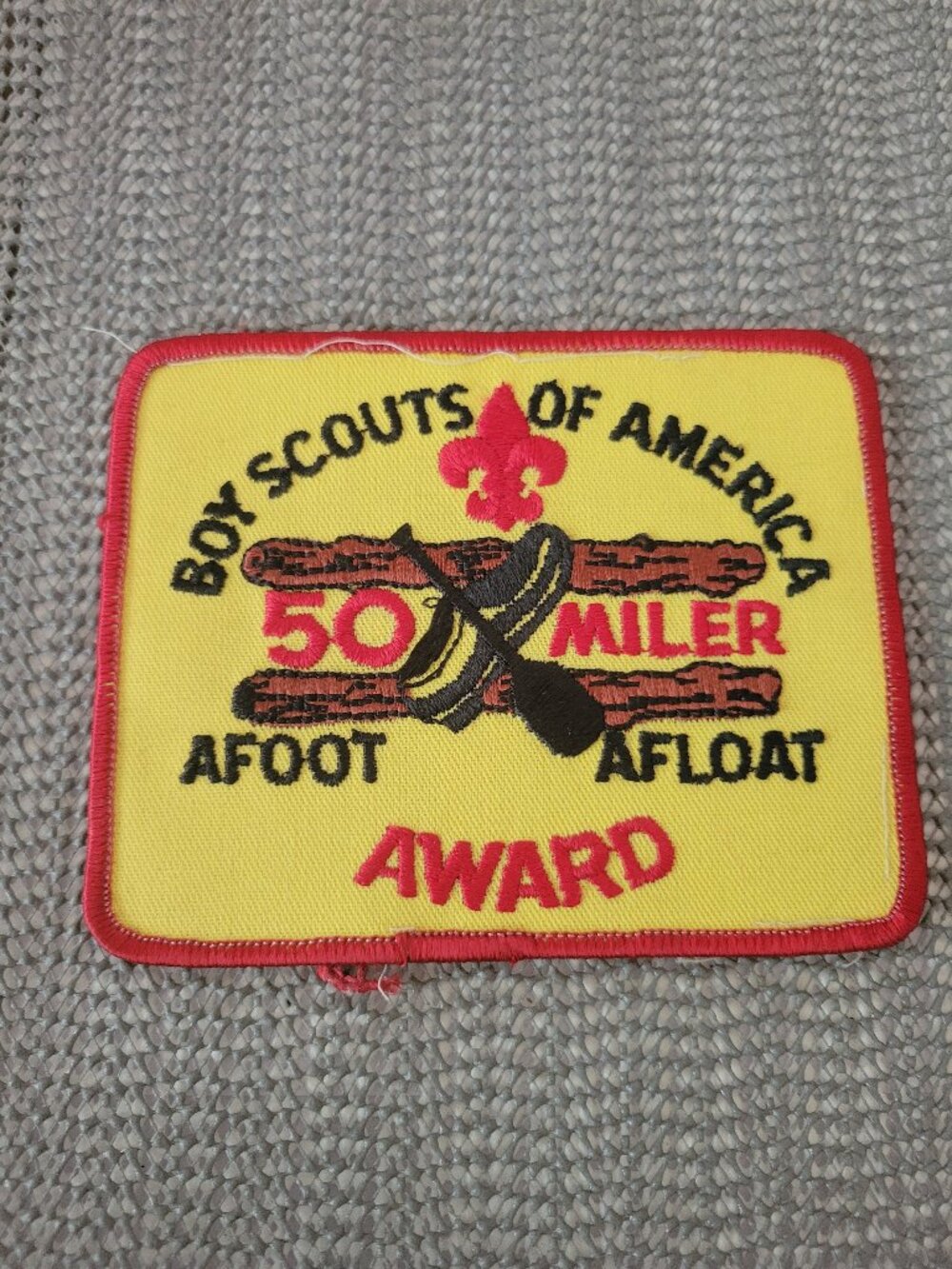 Vintage BSA 50 MILER Award AFOOT & AFLOAT Embroidered Iron On Patch